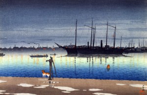 川瀬巴水 「東京二十景　明石町の雨後」 1928年(昭和3) 江戸東京博物館蔵